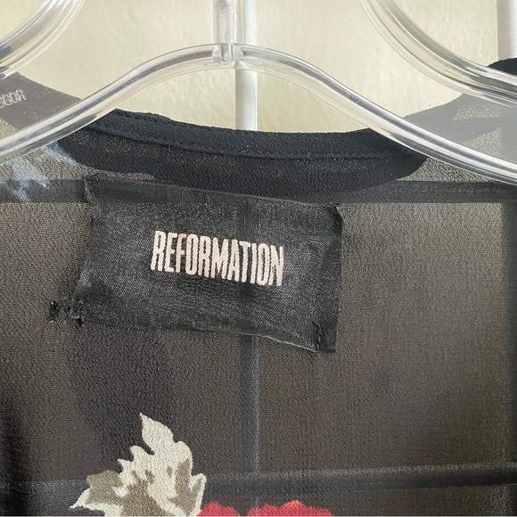 Reformation Dark Floral Wrap Dress - Picture 9 of 9